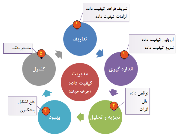  چرخه حیات مدیریت کیفیت داده       